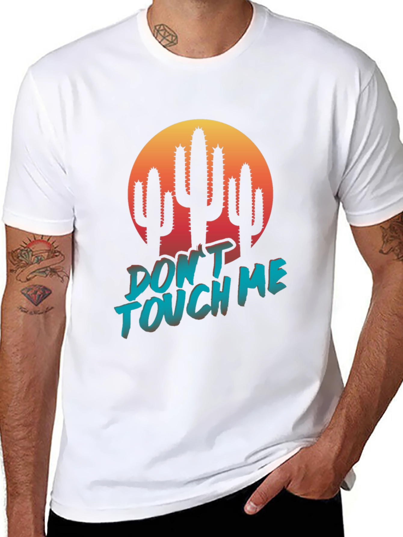 Dont Touch Me Cactus Graphic Tee - Black