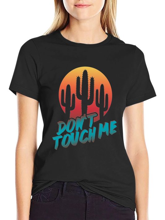 Dont Touch Me Cactus Graphic Tee - Black