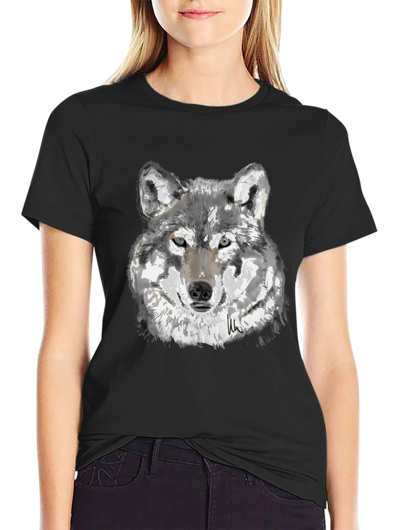 Wolf Graphic Tee - Mens Black T-Shirt