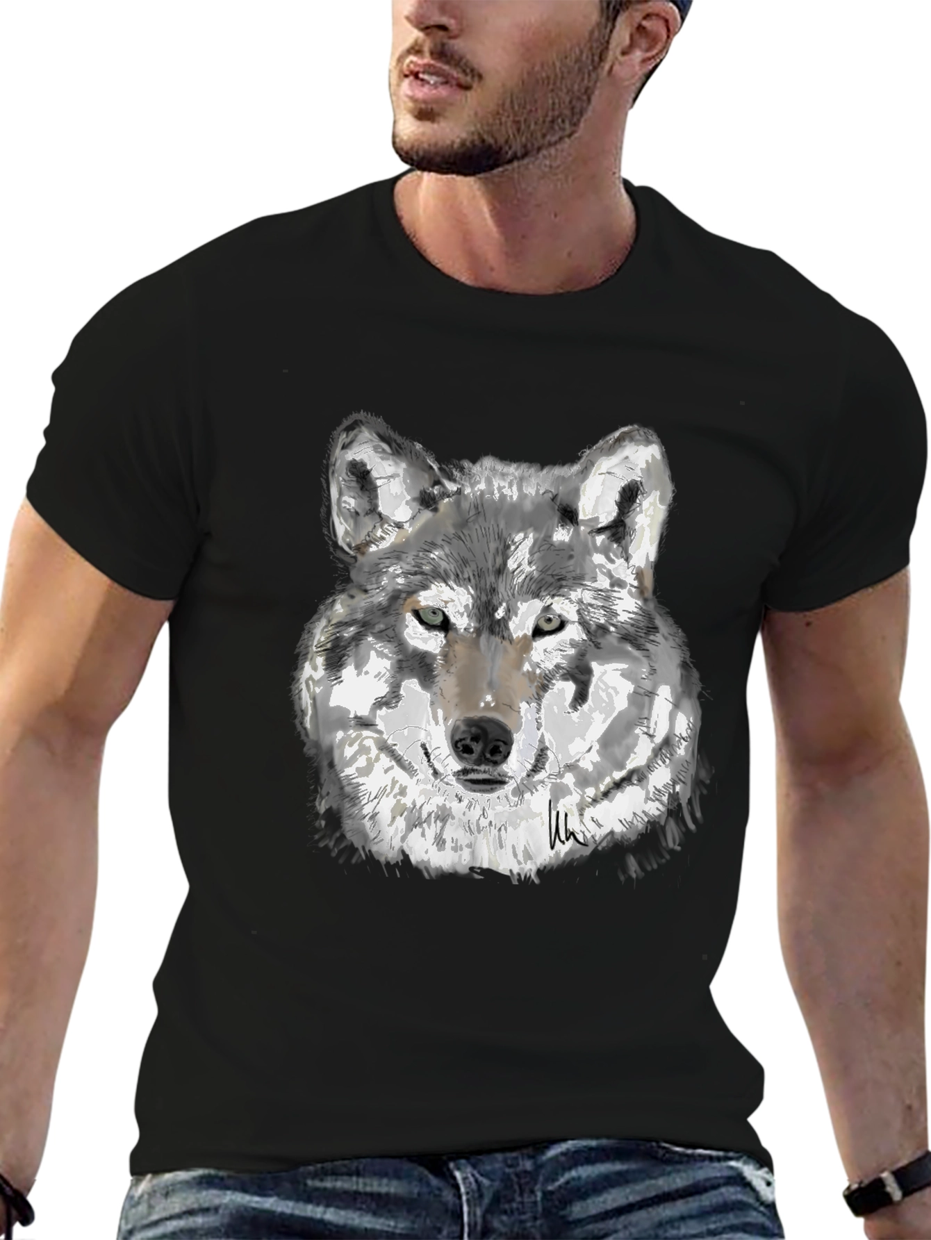 Wolf Graphic Tee - Mens Black T-Shirt