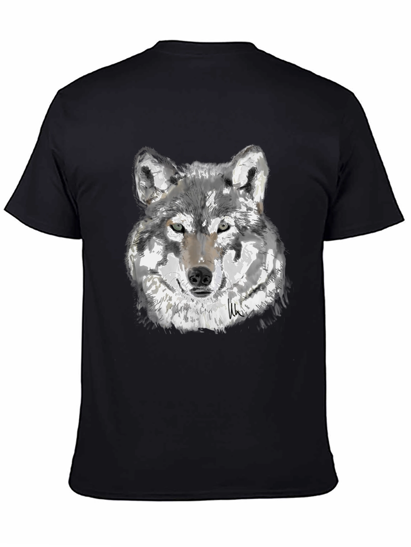 Wolf Graphic Tee - Mens Black T-Shirt