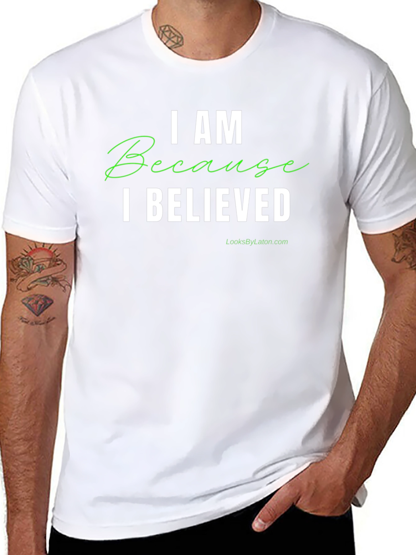 I AM Because I Believed Black Graphic Tee