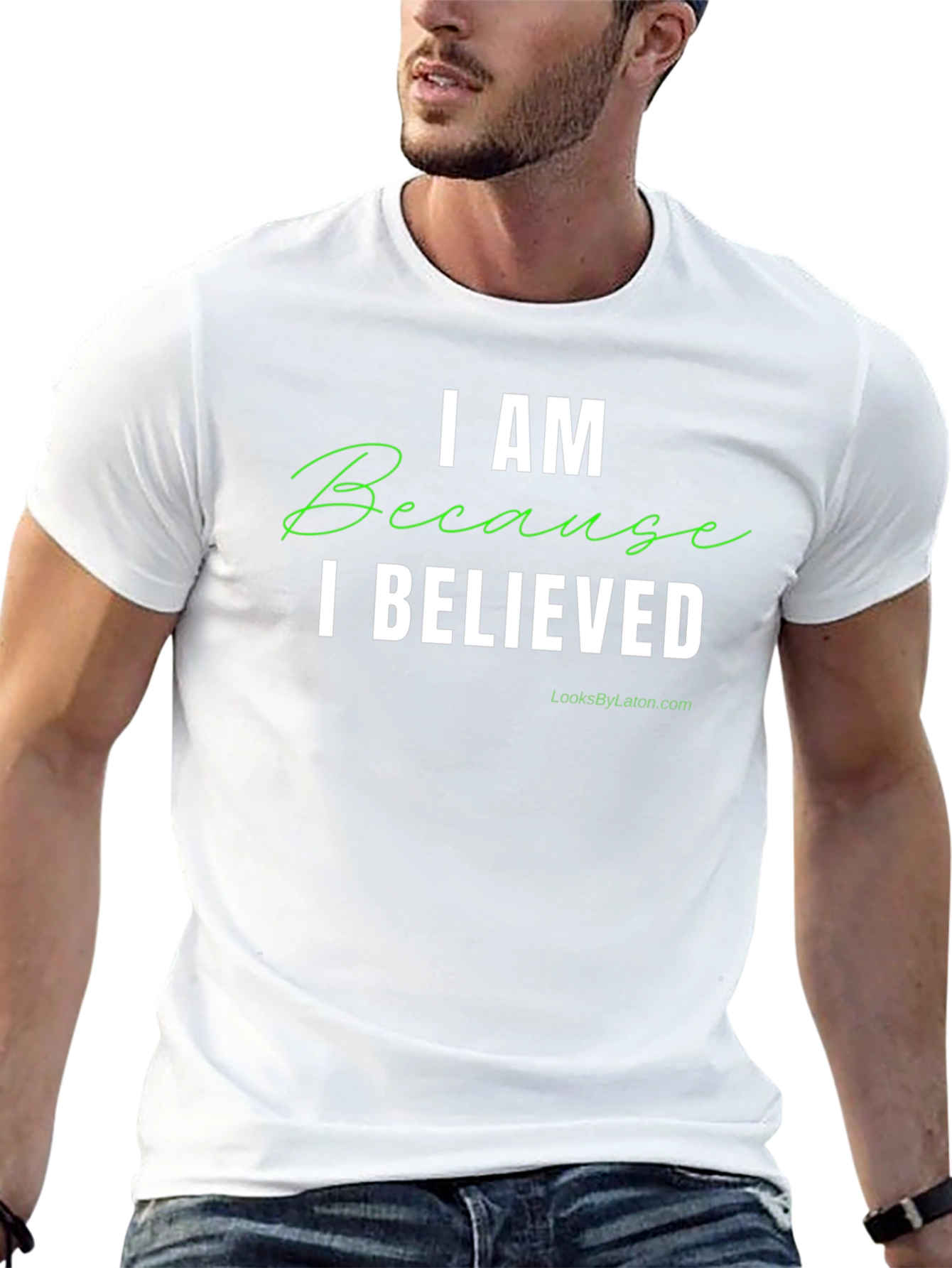 I AM Because I Believed Black Graphic Tee