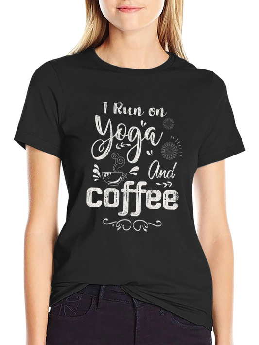 Yoga & Coffee Graphic T-Shirt - Soft Cotton Blend