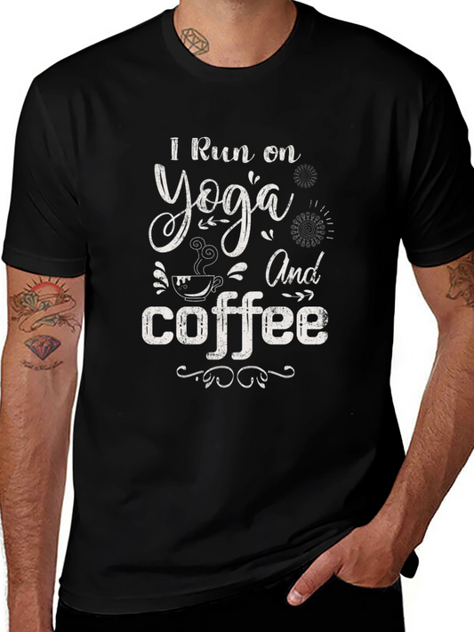 Yoga & Coffee Graphic T-Shirt - Soft Cotton Blend