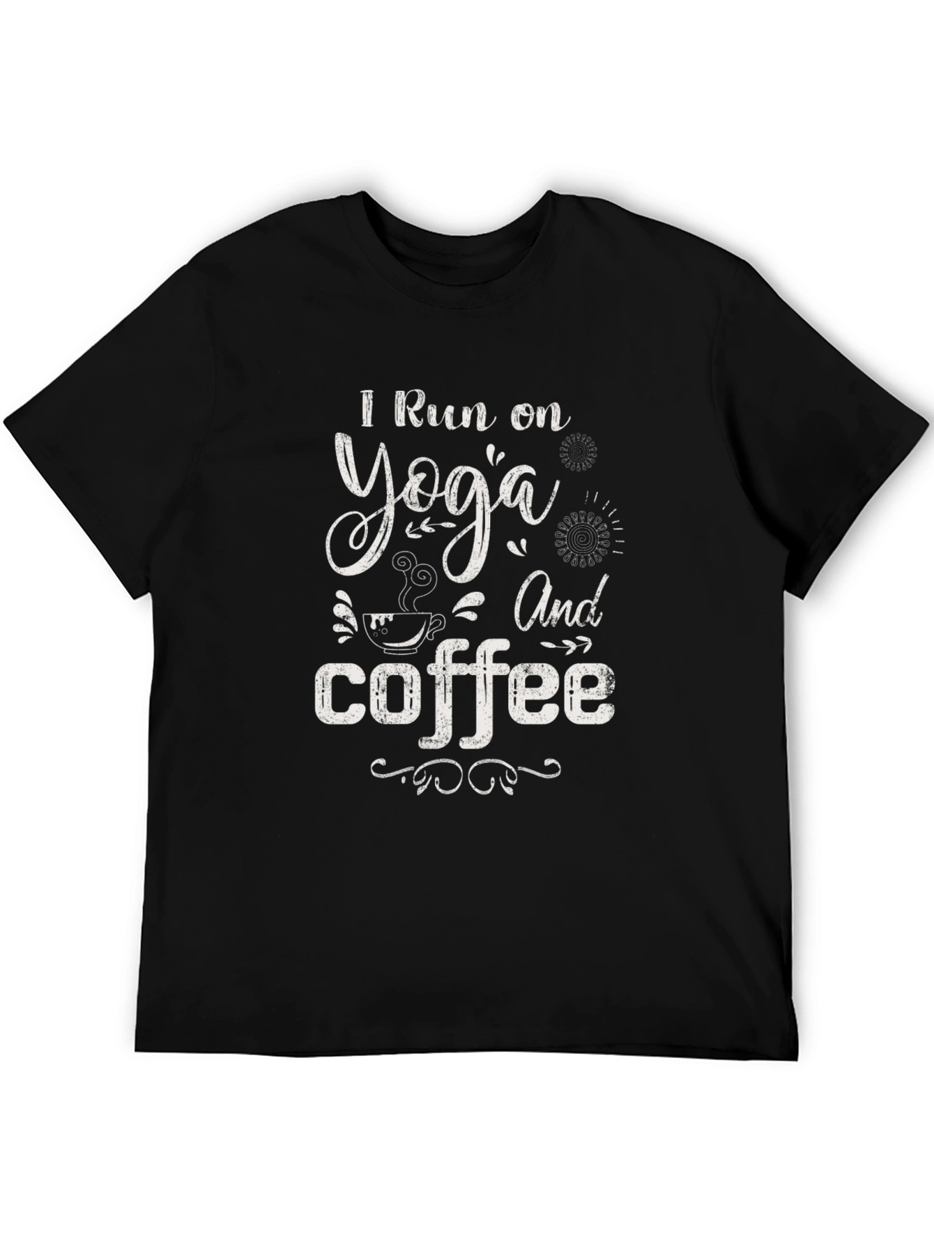 Yoga & Coffee Graphic T-Shirt - Soft Cotton Blend
