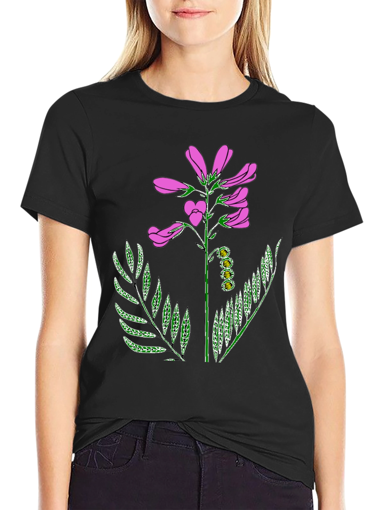 Floral Graphic T-Shirt - Black