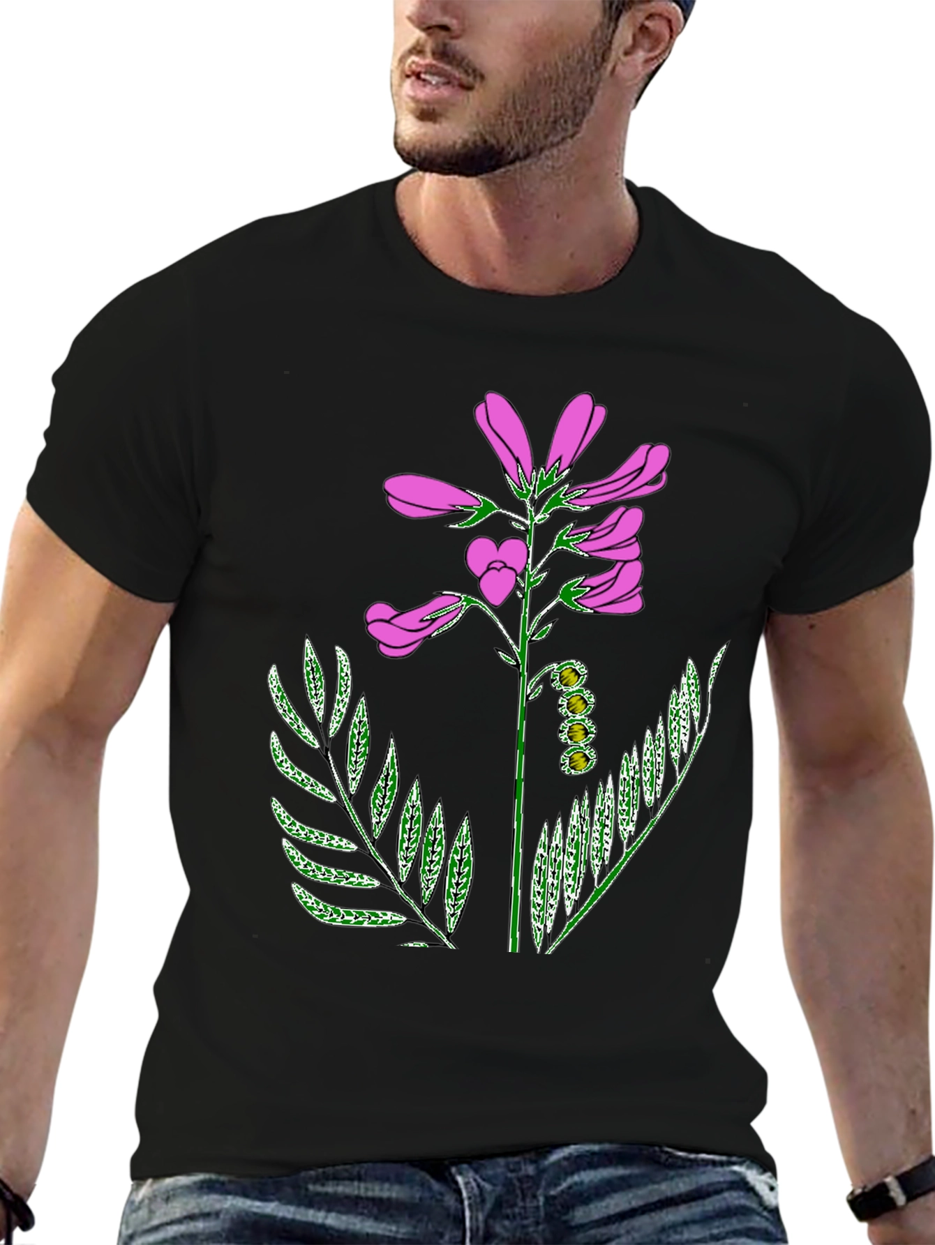 Floral Graphic T-Shirt - Black