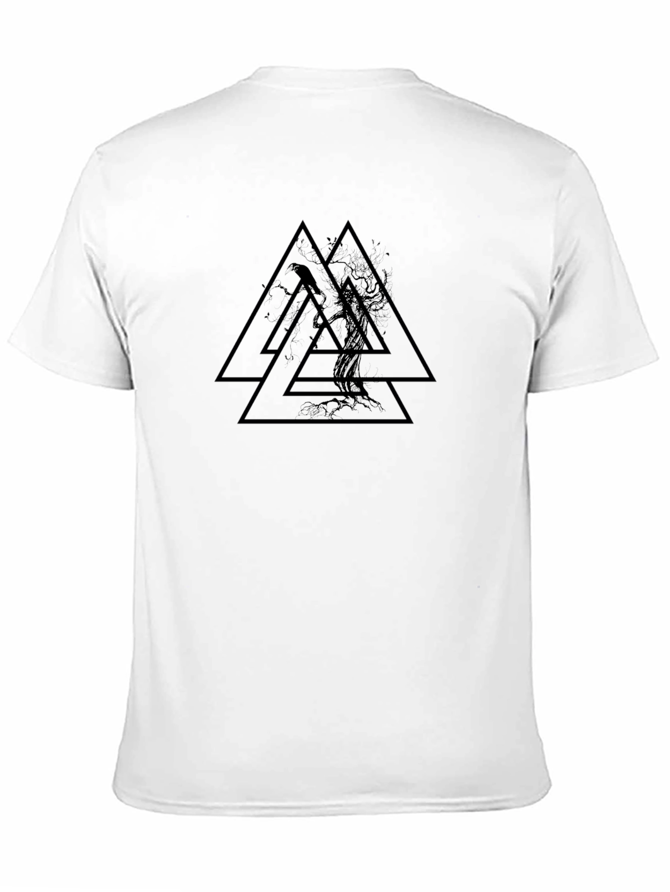 Valknut Raven Tree Black T-Shirt