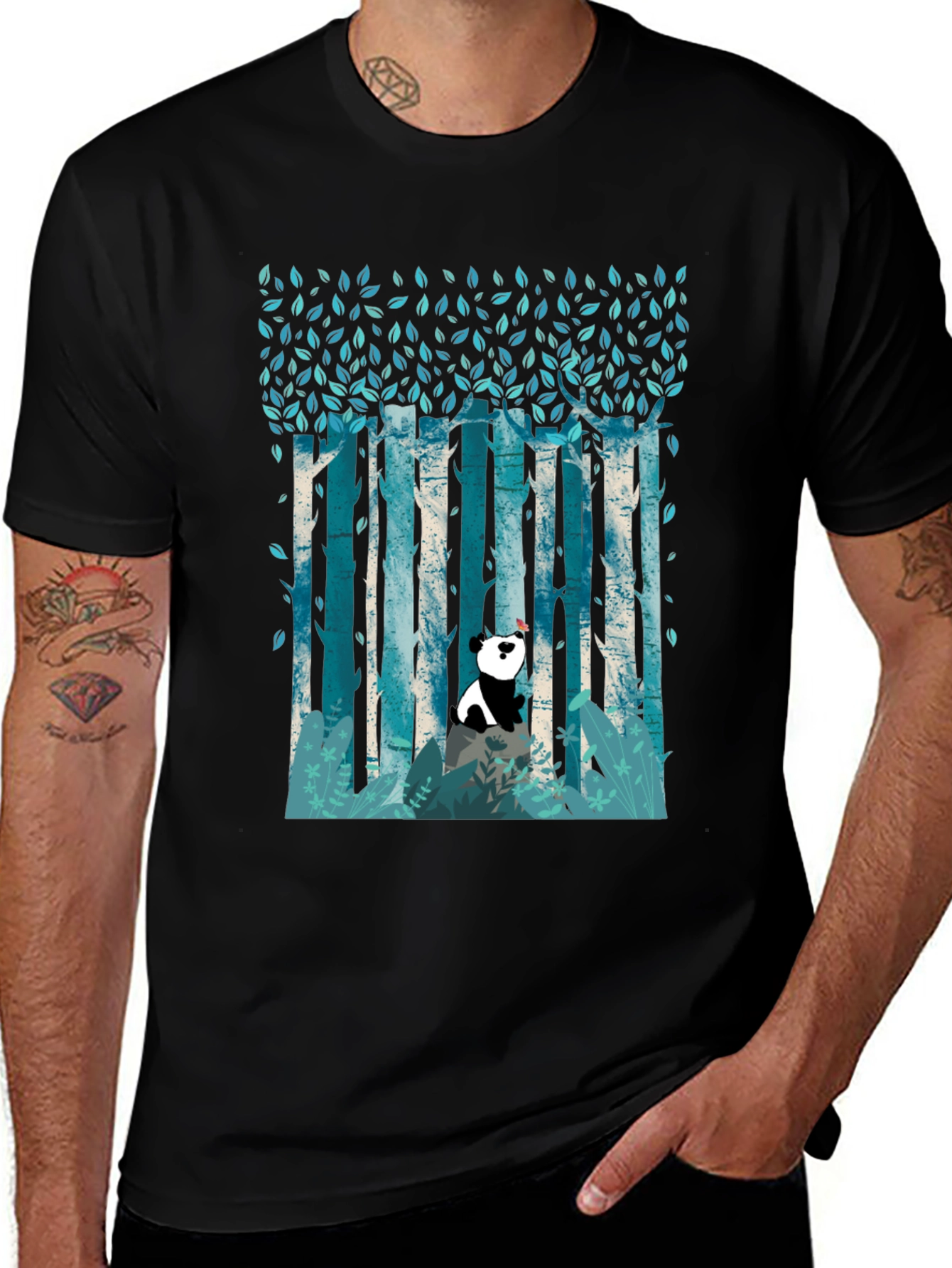 Panda Forest Graphic T-Shirt