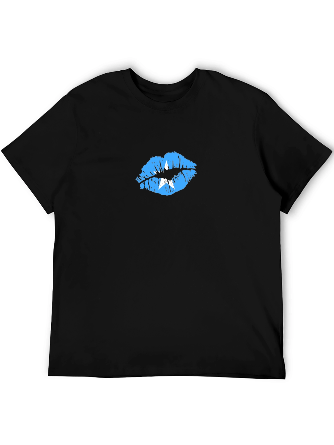 Somalia Flag Lips Graphic Tee - Black T-Shirt