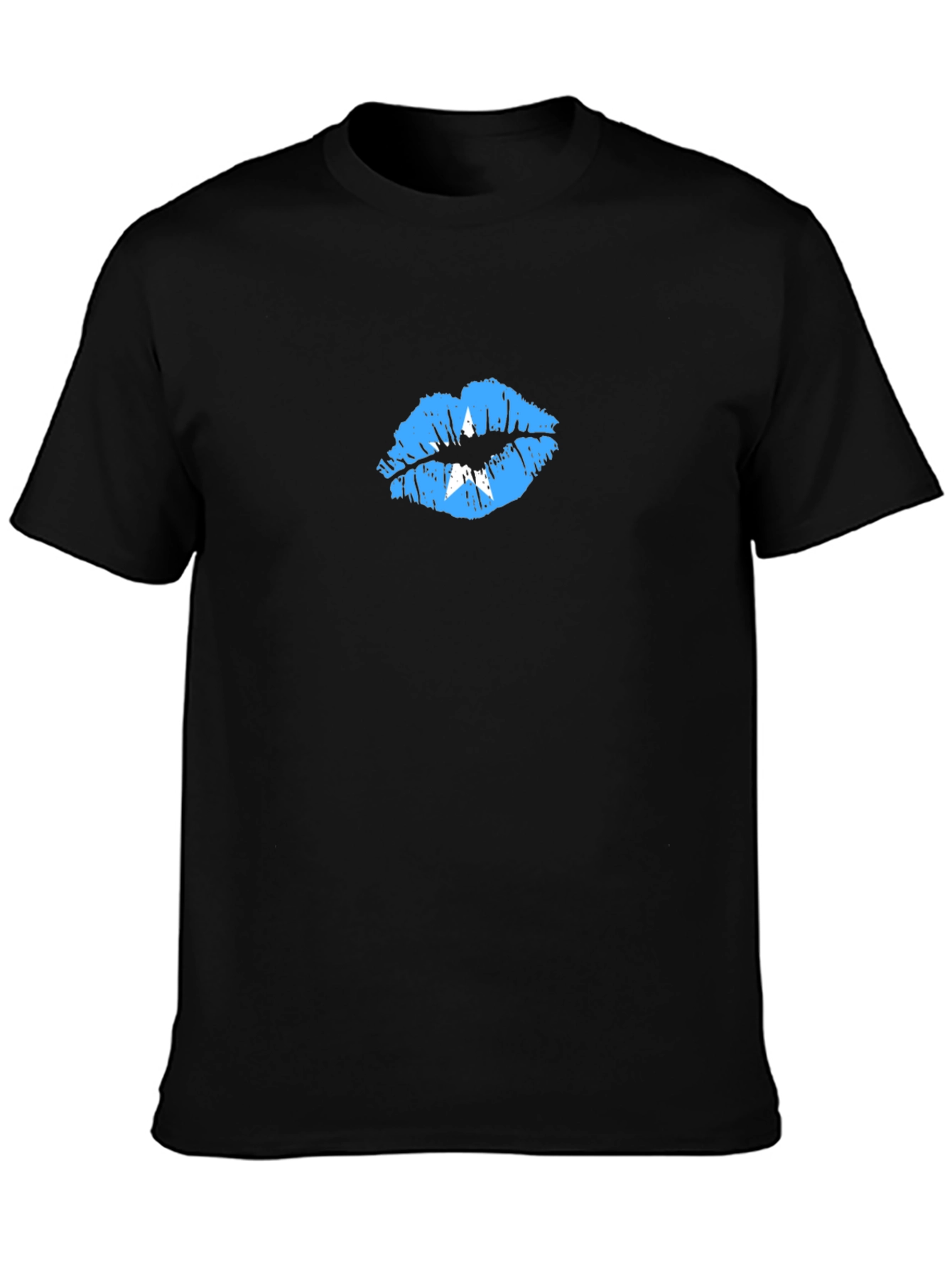 Somalia Flag Lips Graphic Tee - Black T-Shirt
