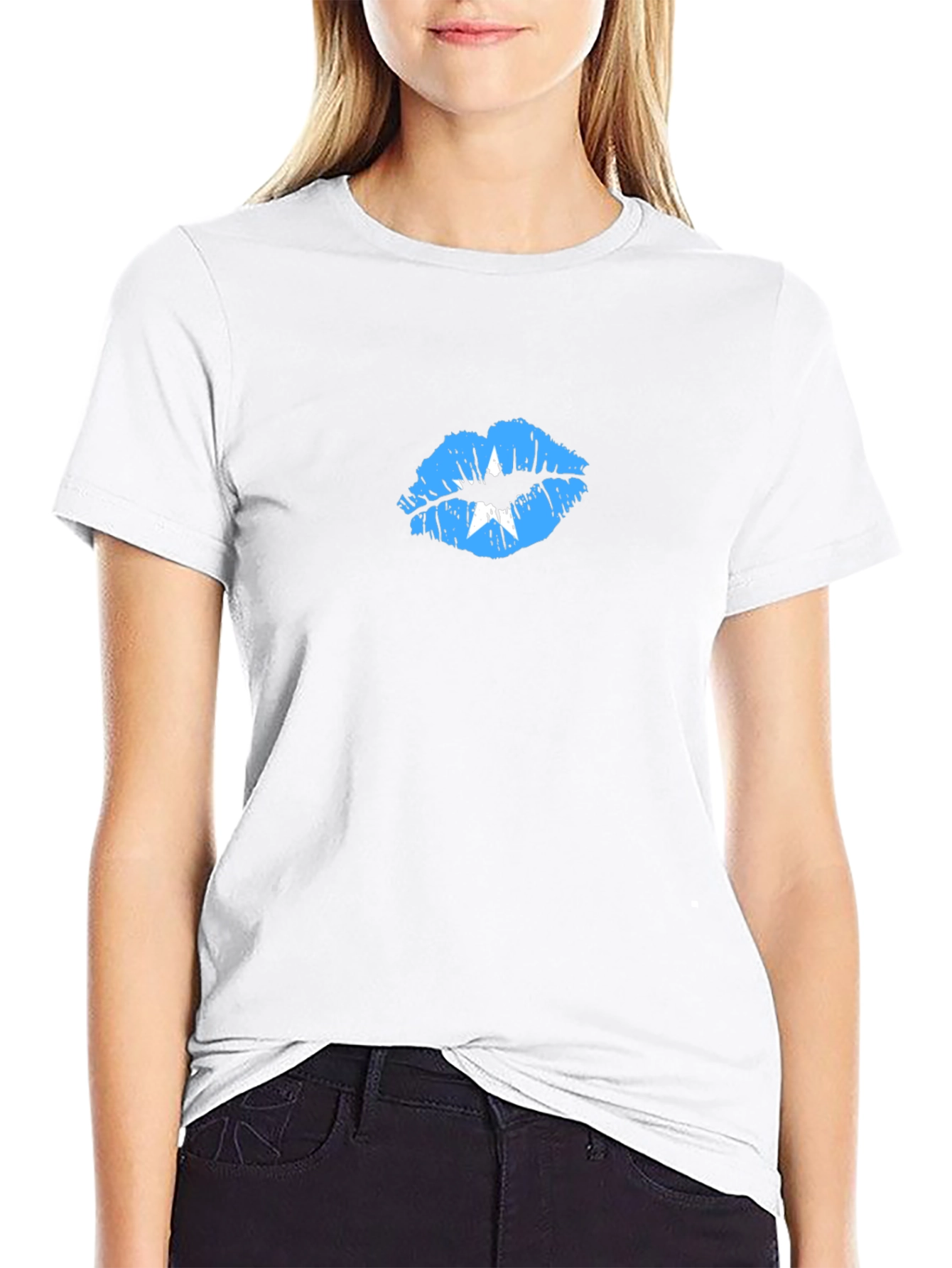 Somalia Flag Lips Graphic Tee - Black T-Shirt
