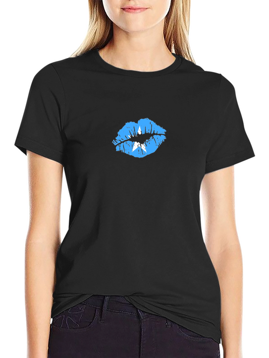 Somalia Flag Lips Graphic Tee - Black T-Shirt