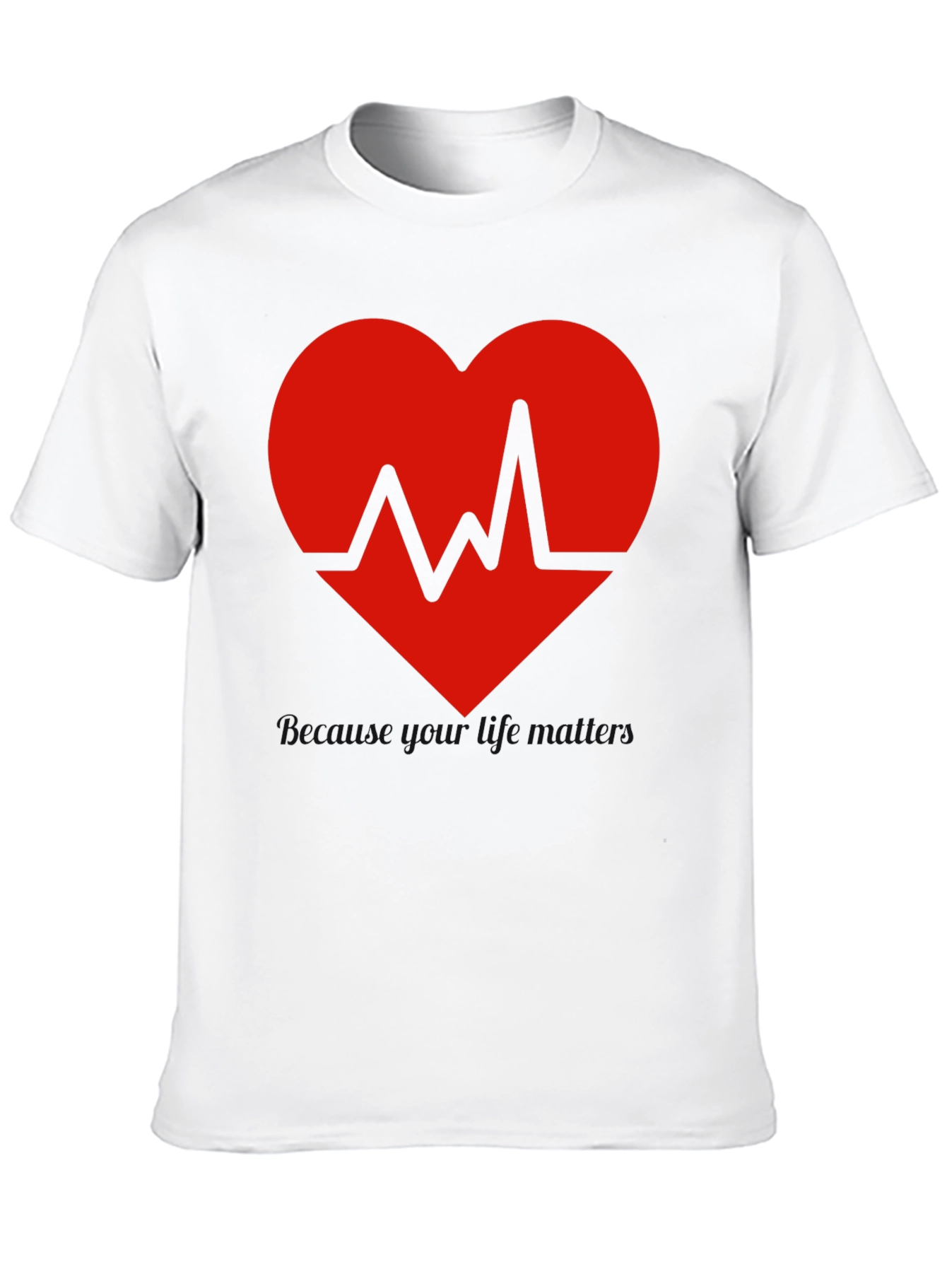 Heartbeat Graphic Tee - Black Cotton Blend