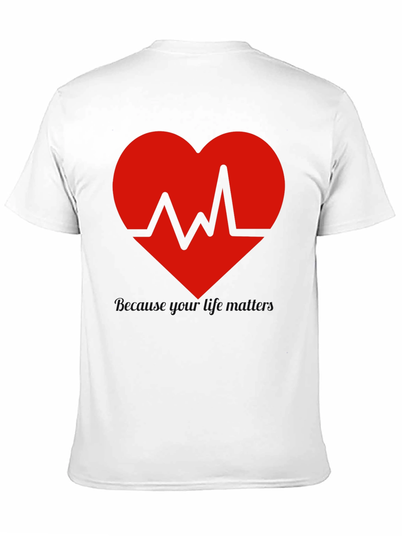 Heartbeat Graphic Tee - Black Cotton Blend