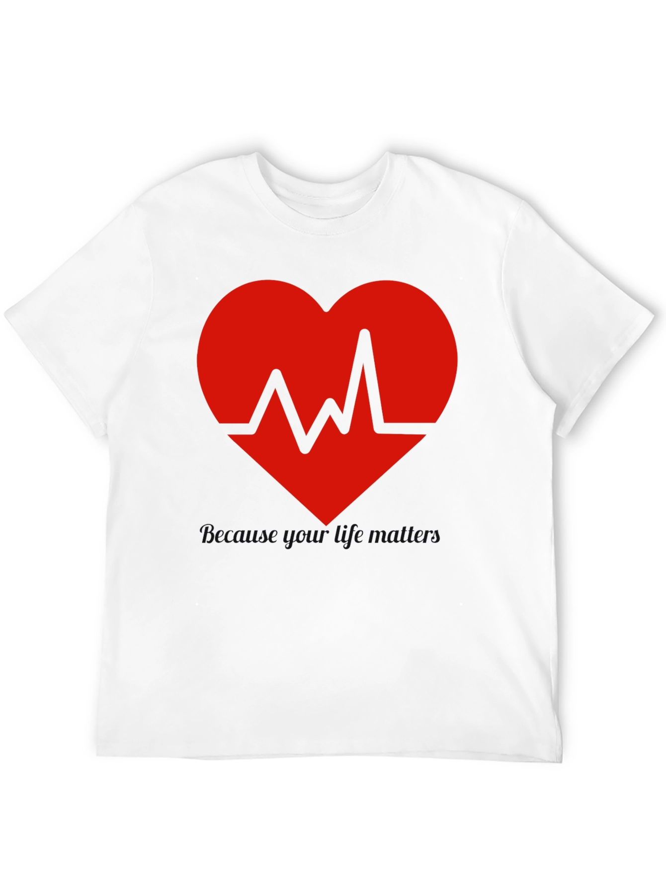 Heartbeat Graphic Tee - Black Cotton Blend