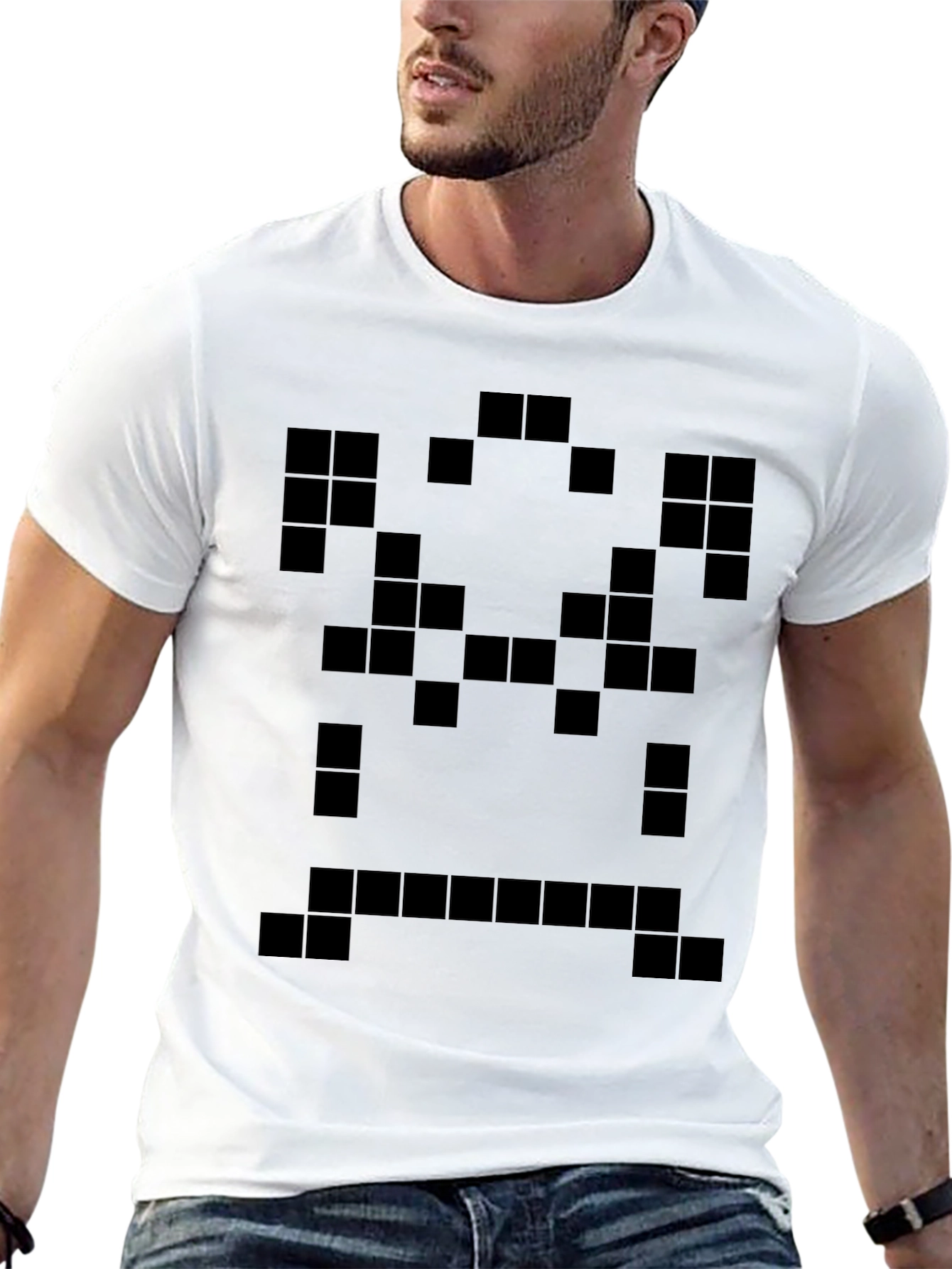 Pixelated Black T-Shirt - Geometric Graphic Tee