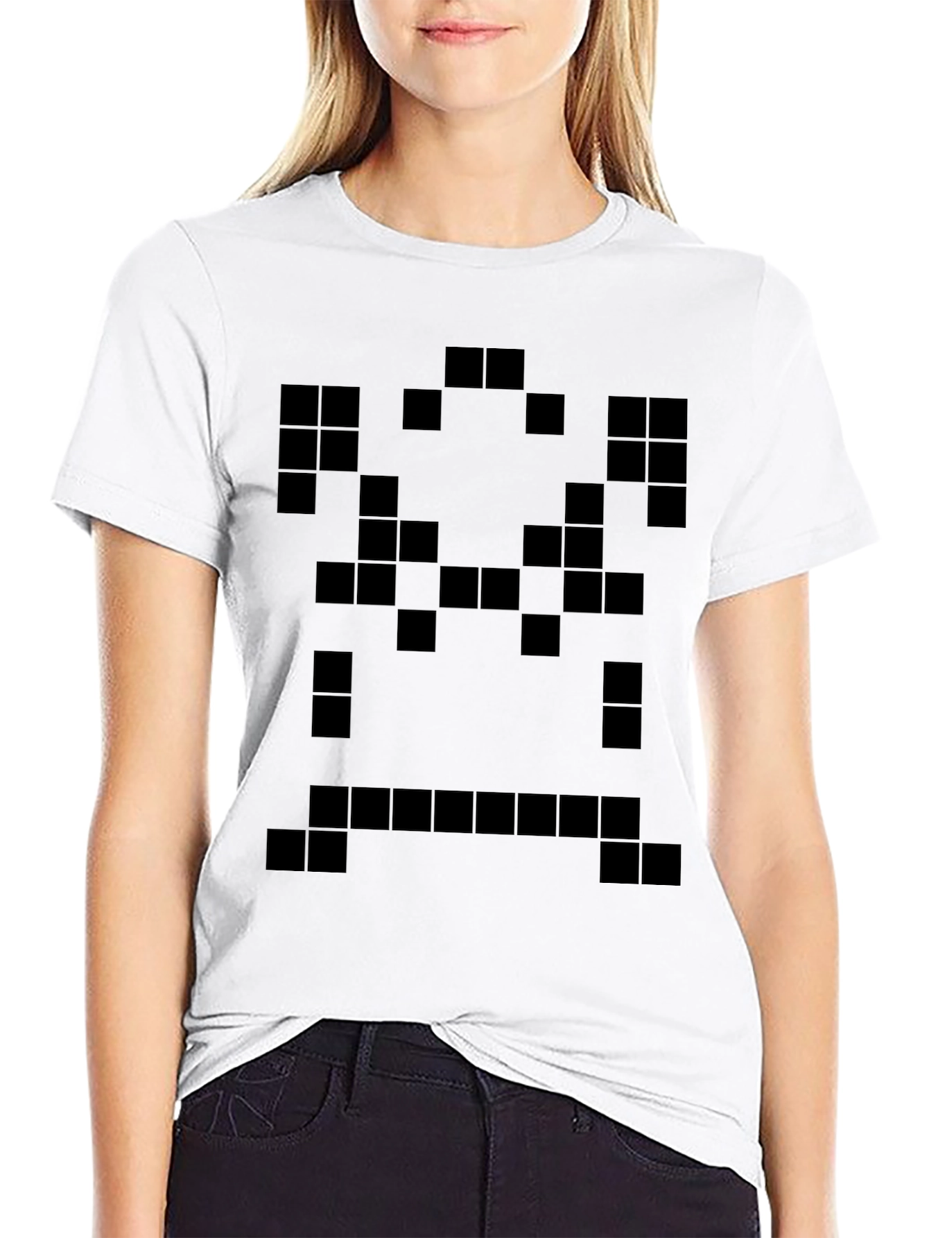 Pixelated Black T-Shirt - Geometric Graphic Tee