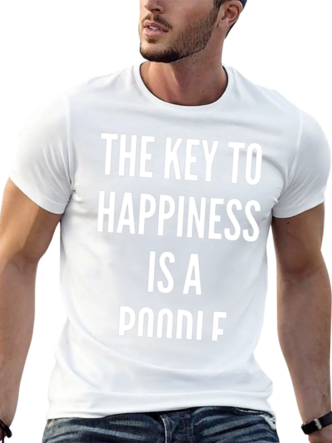 Key to Happiness Poodle Graphic T-Shirt
