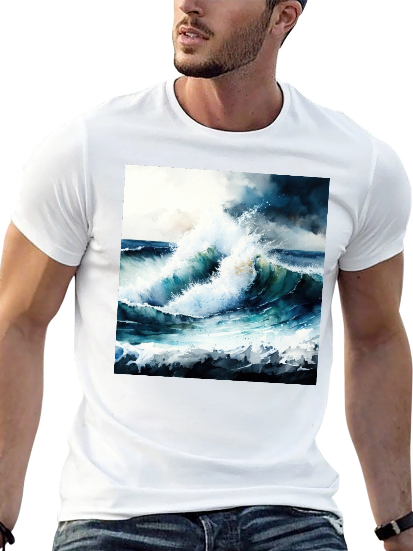 Ocean Wave Art Tee - Coastal Style Shirt