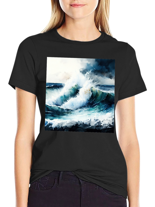 Ocean Wave Art Tee - Coastal Style Shirt