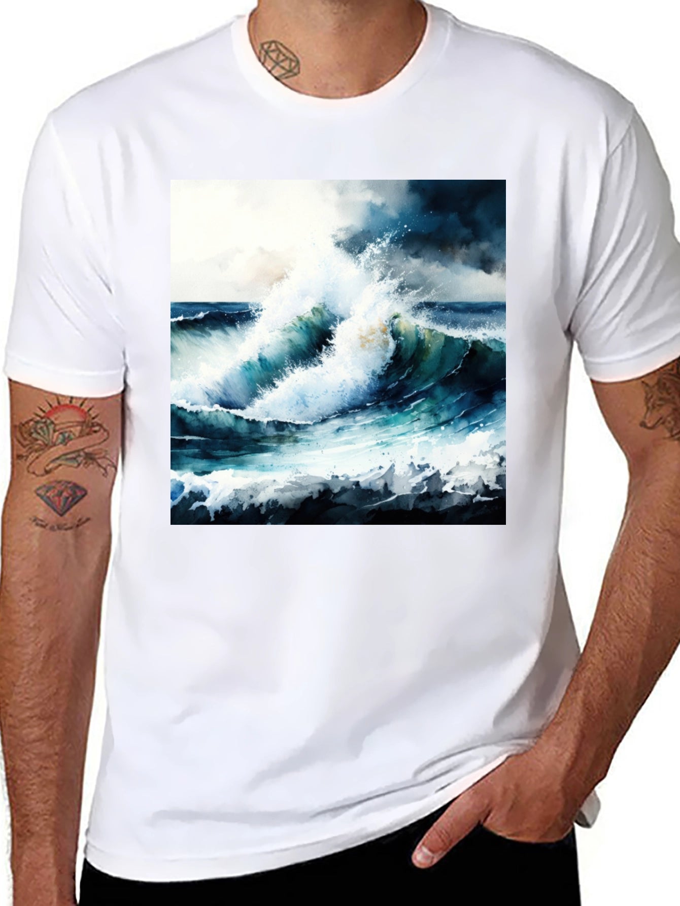 Ocean Wave Art Tee - Coastal Style Shirt