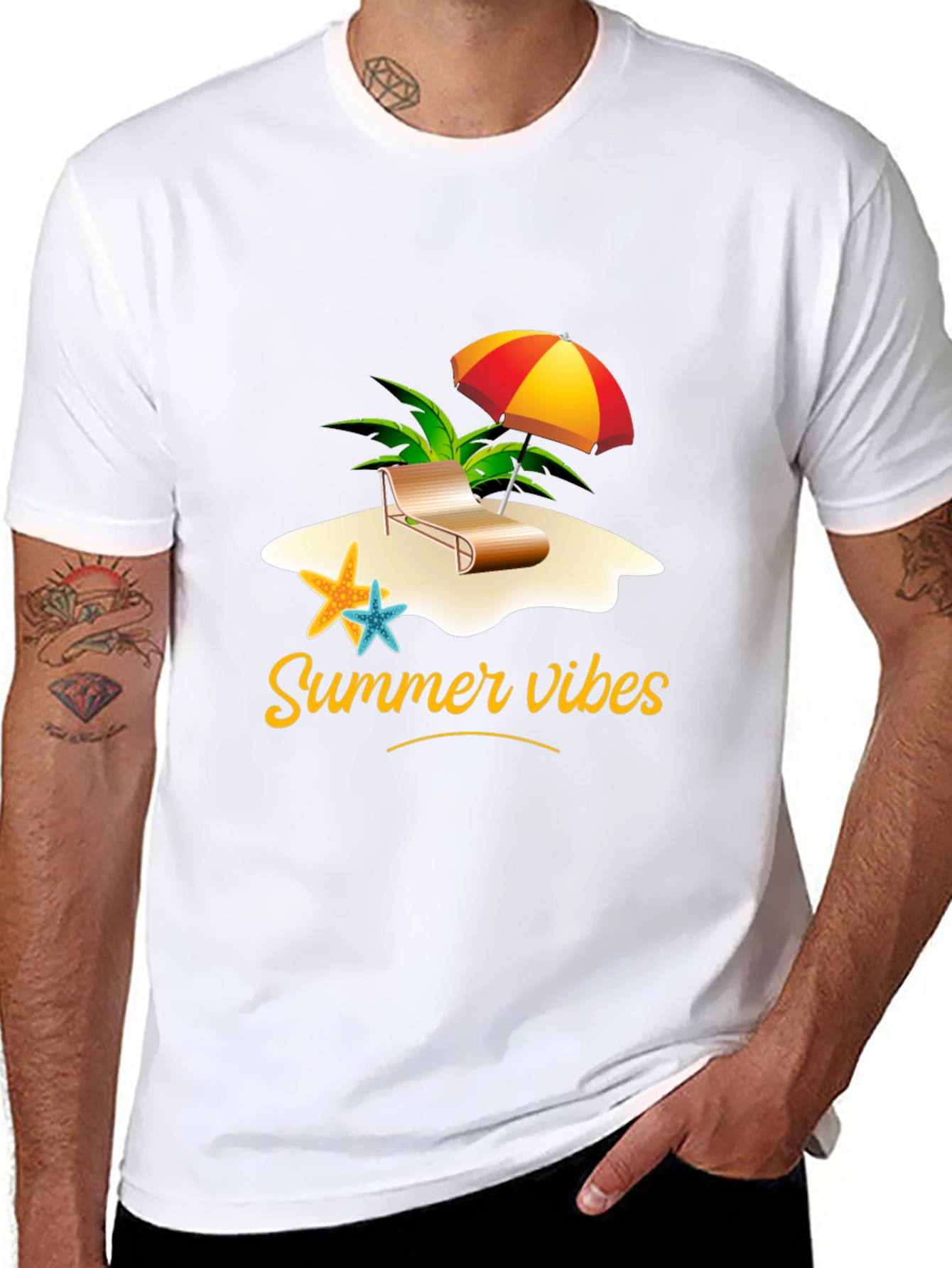 Summer Vibes Black Graphic T-Shirt