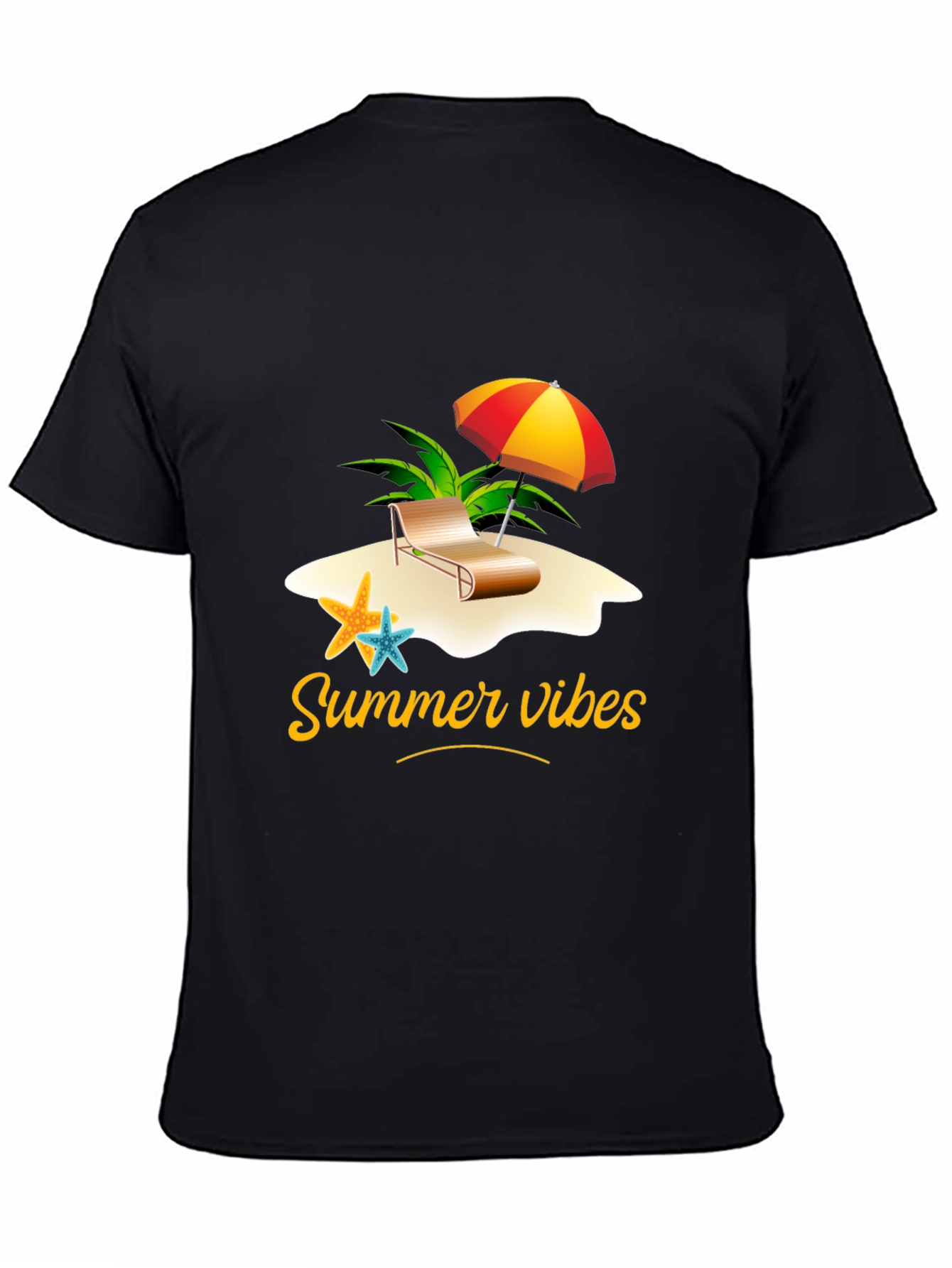 Summer Vibes Black Graphic T-Shirt