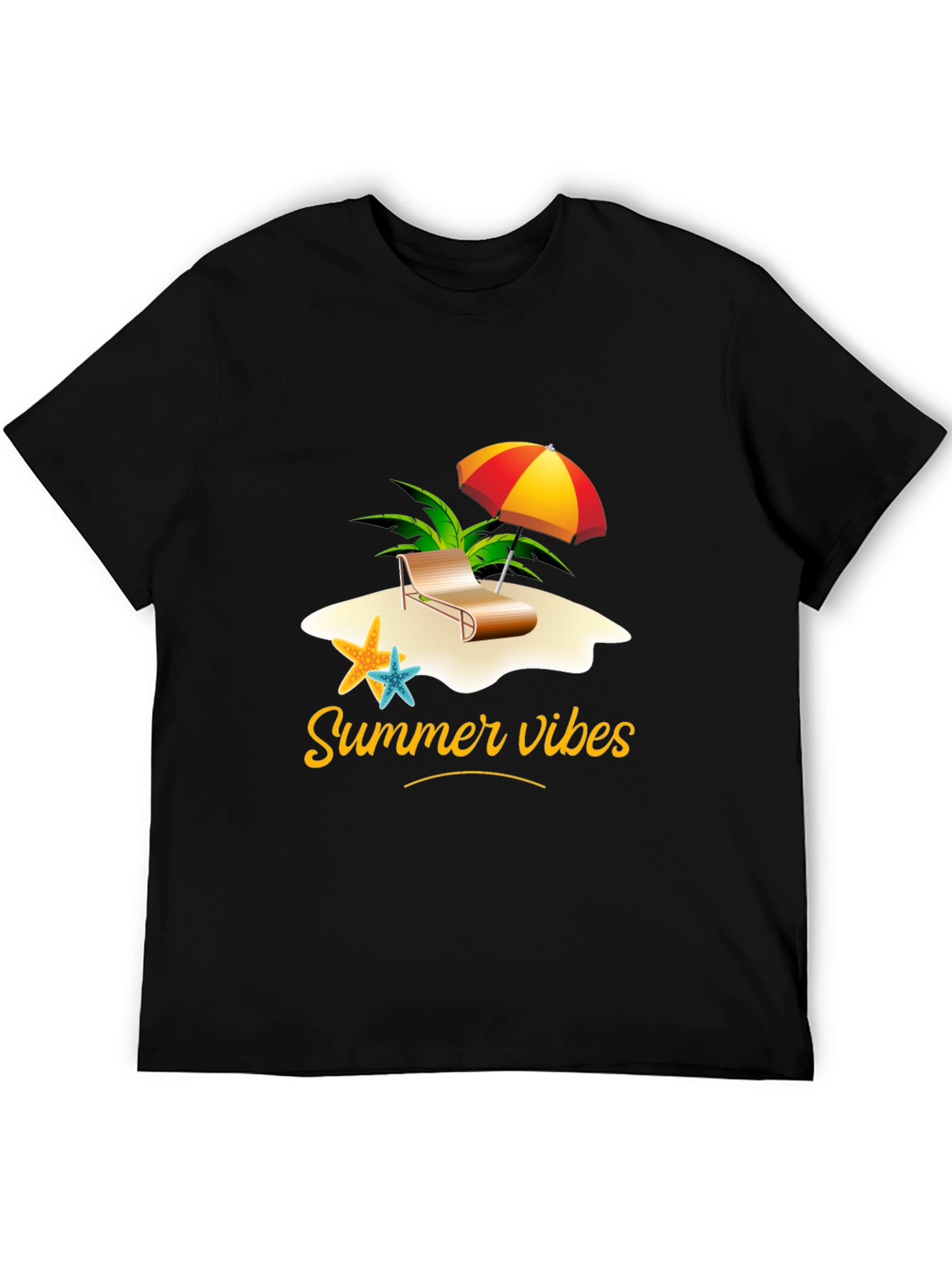 Summer Vibes Black Graphic T-Shirt