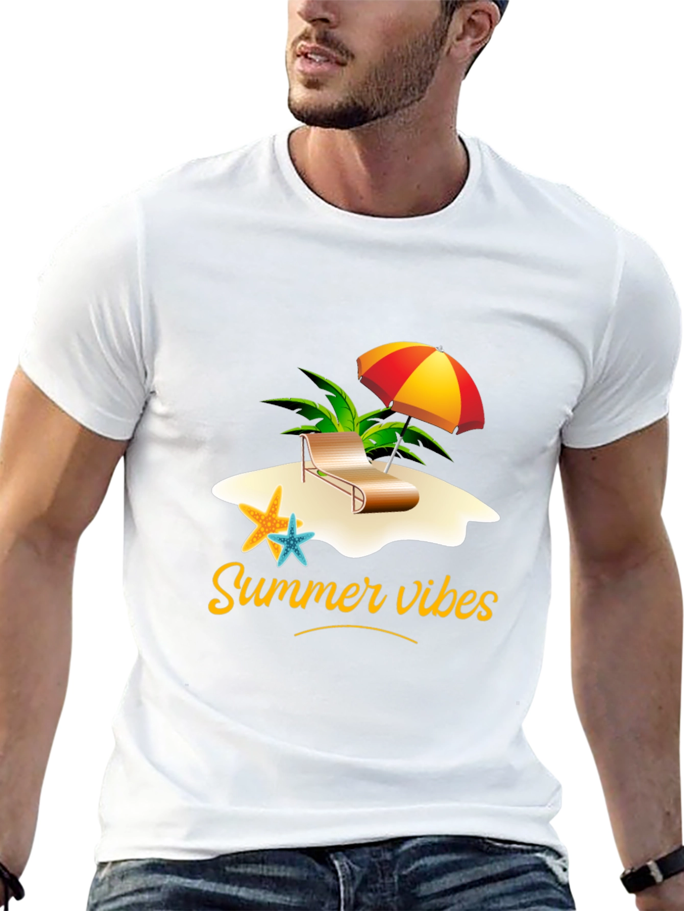 Summer Vibes Black Graphic T-Shirt