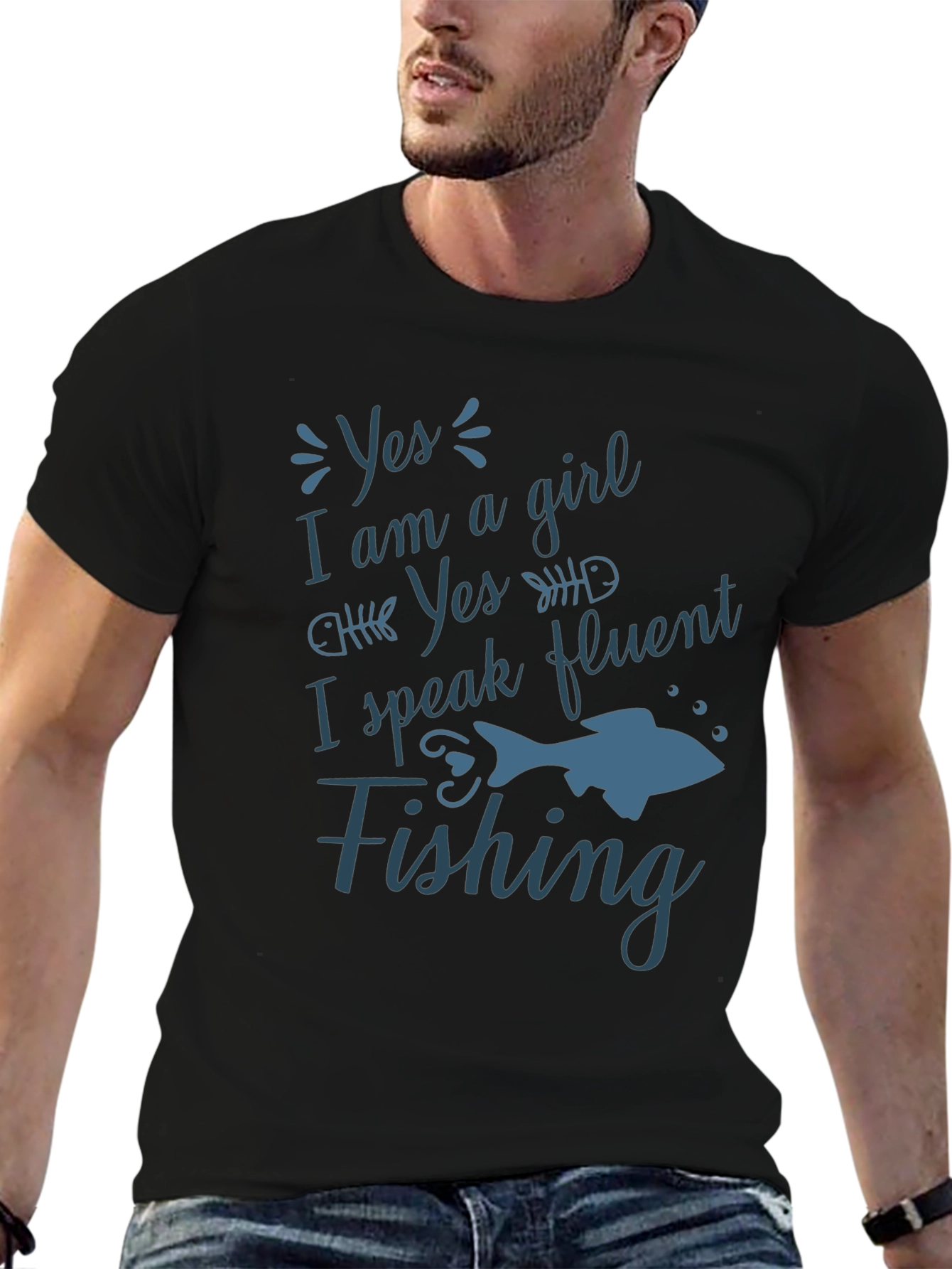 Funny Fishing T-Shirt - Yes I Am a Girl