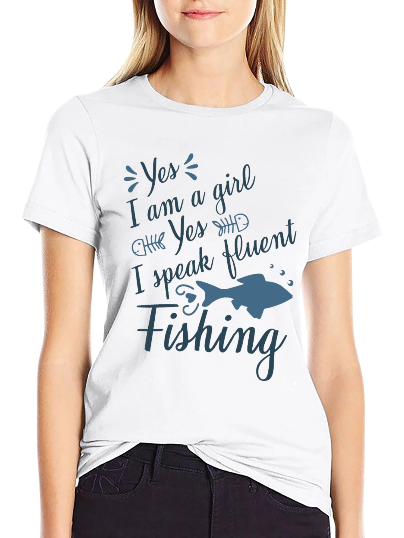 Funny Fishing T-Shirt - Yes I Am a Girl