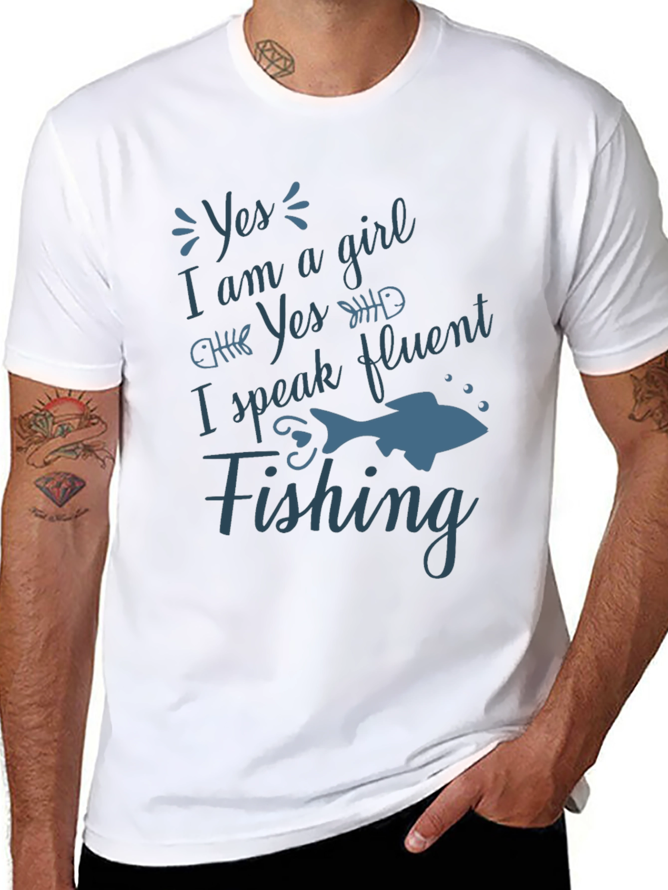 Funny Fishing T-Shirt - Yes I Am a Girl