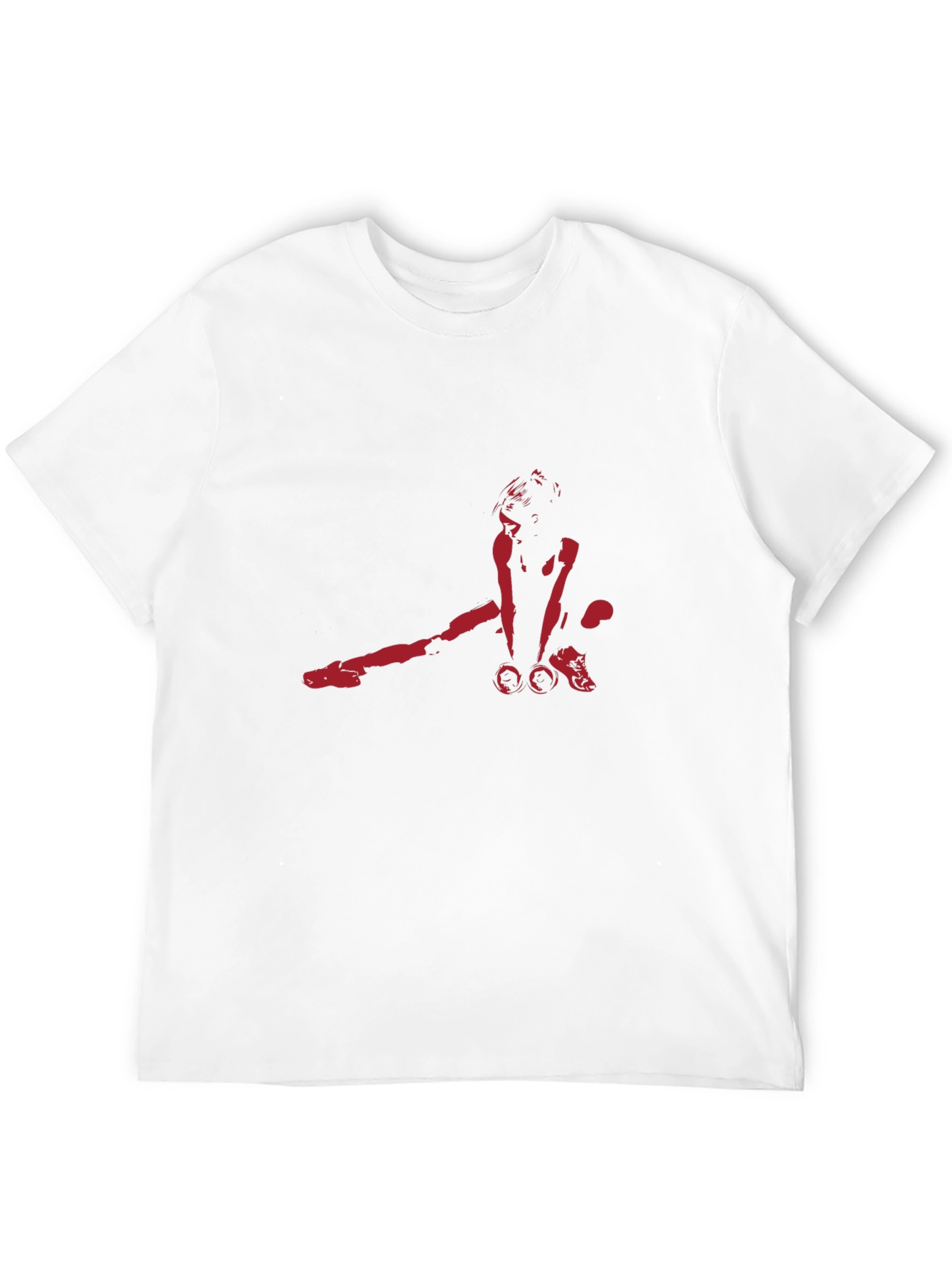 Striking Red Silhouette Graphic Black T-Shirt
