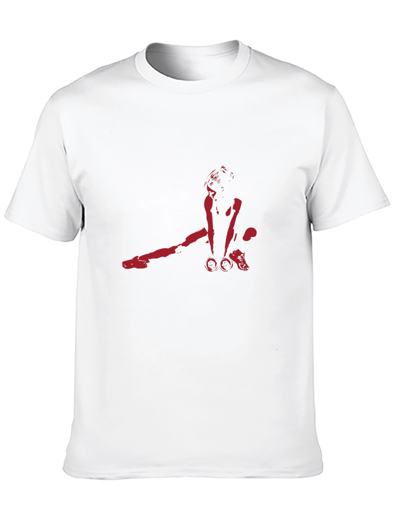 Striking Red Silhouette Graphic Black T-Shirt