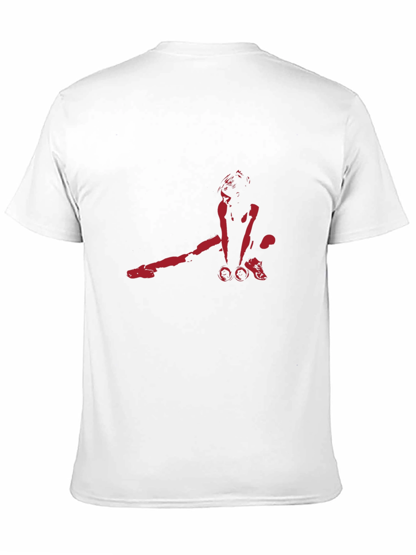 Striking Red Silhouette Graphic Black T-Shirt