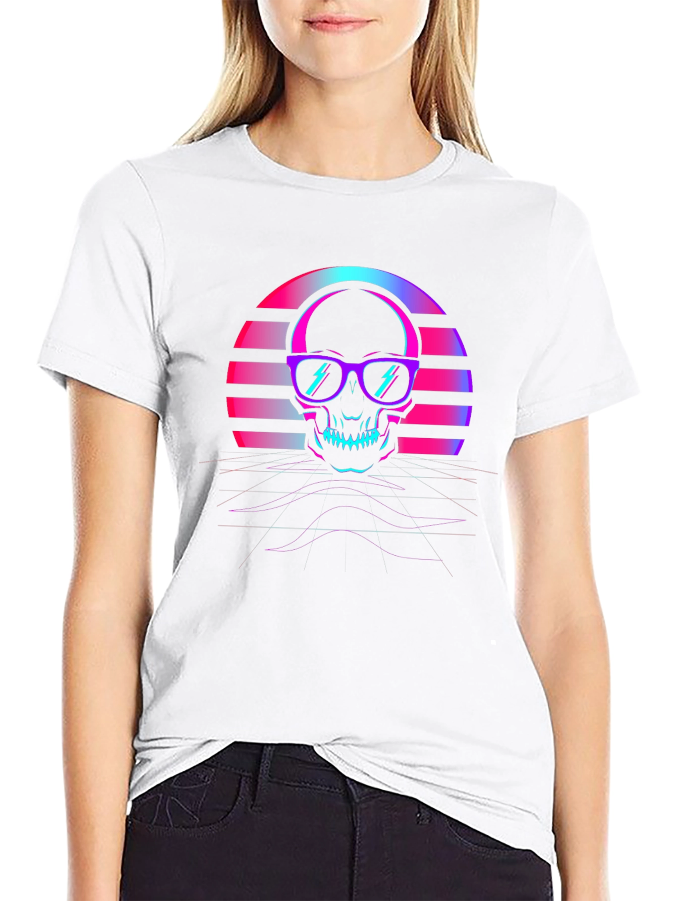 Retro Skull T-Shirt - 80s Style Graphic Tee