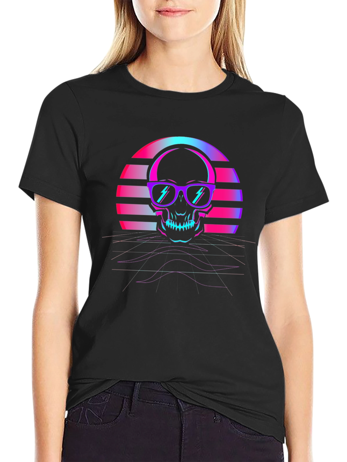 Retro Skull T-Shirt - 80s Style Graphic Tee