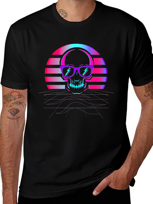 Retro Skull T-Shirt - 80s Style Graphic Tee