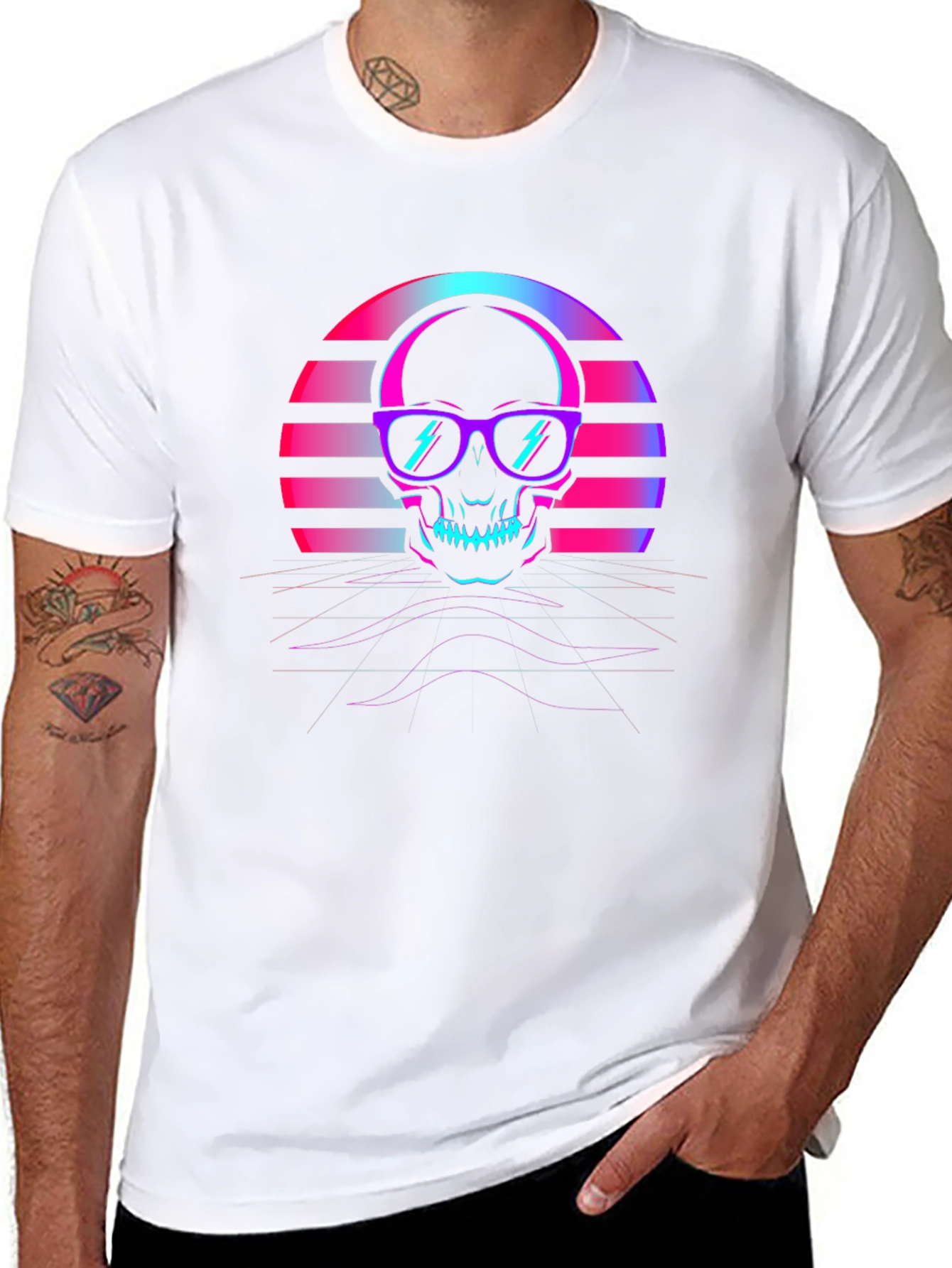 Retro Skull T-Shirt - 80s Style Graphic Tee