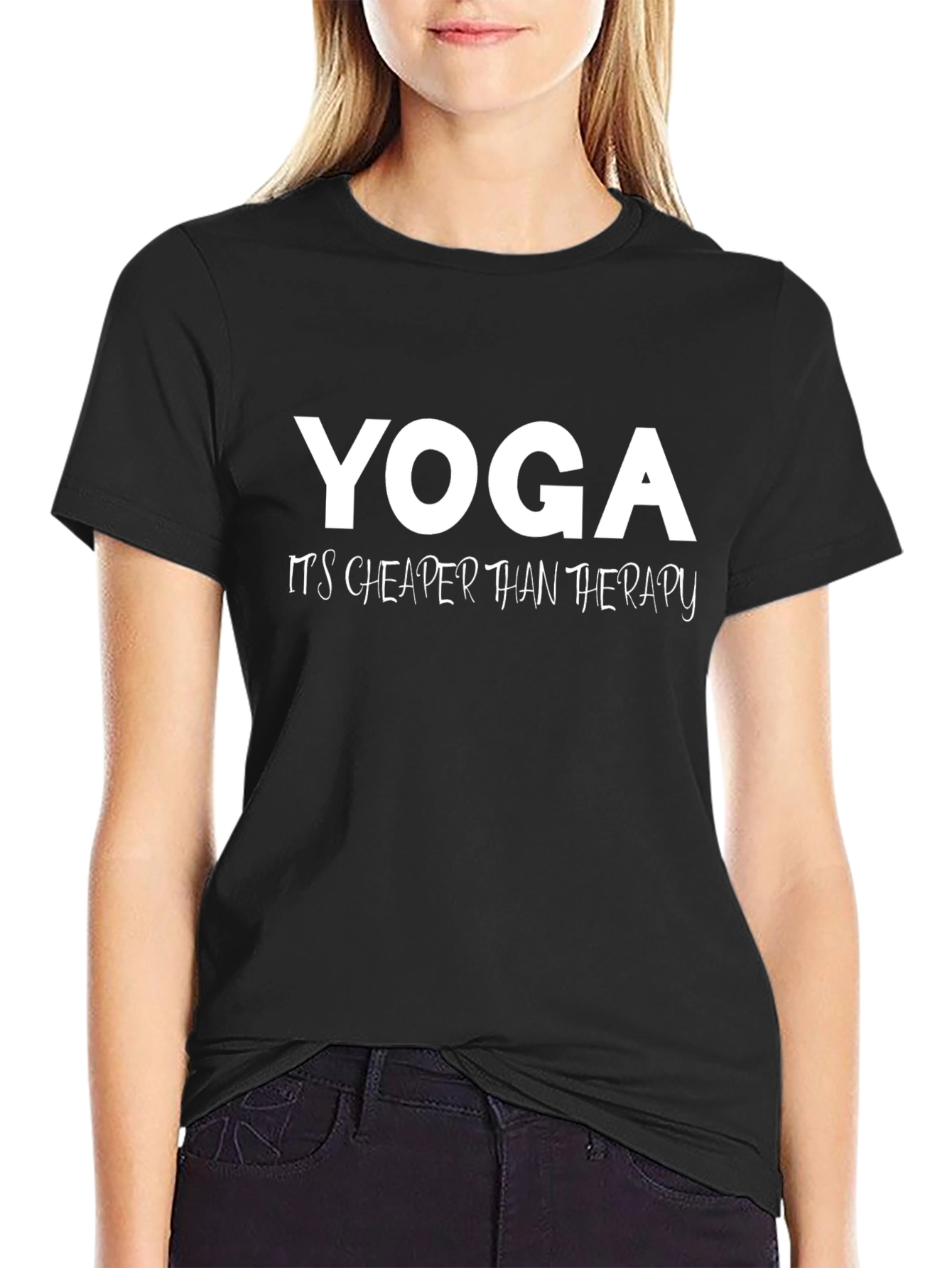Yoga Cheaper Than Therapy Graphic T-Shirt