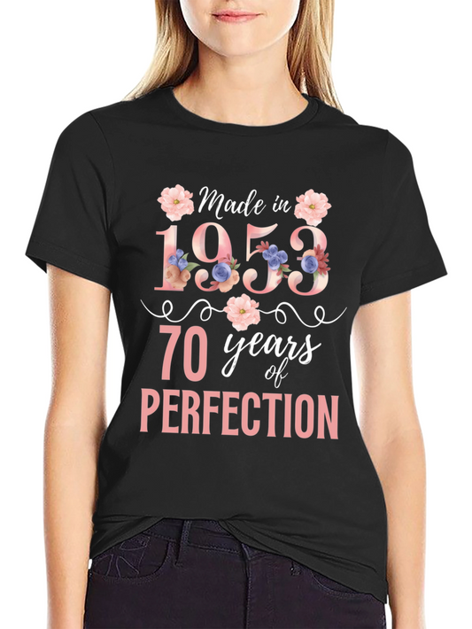 Made in 1953 70 Years of Perfection Floral T-Shirt