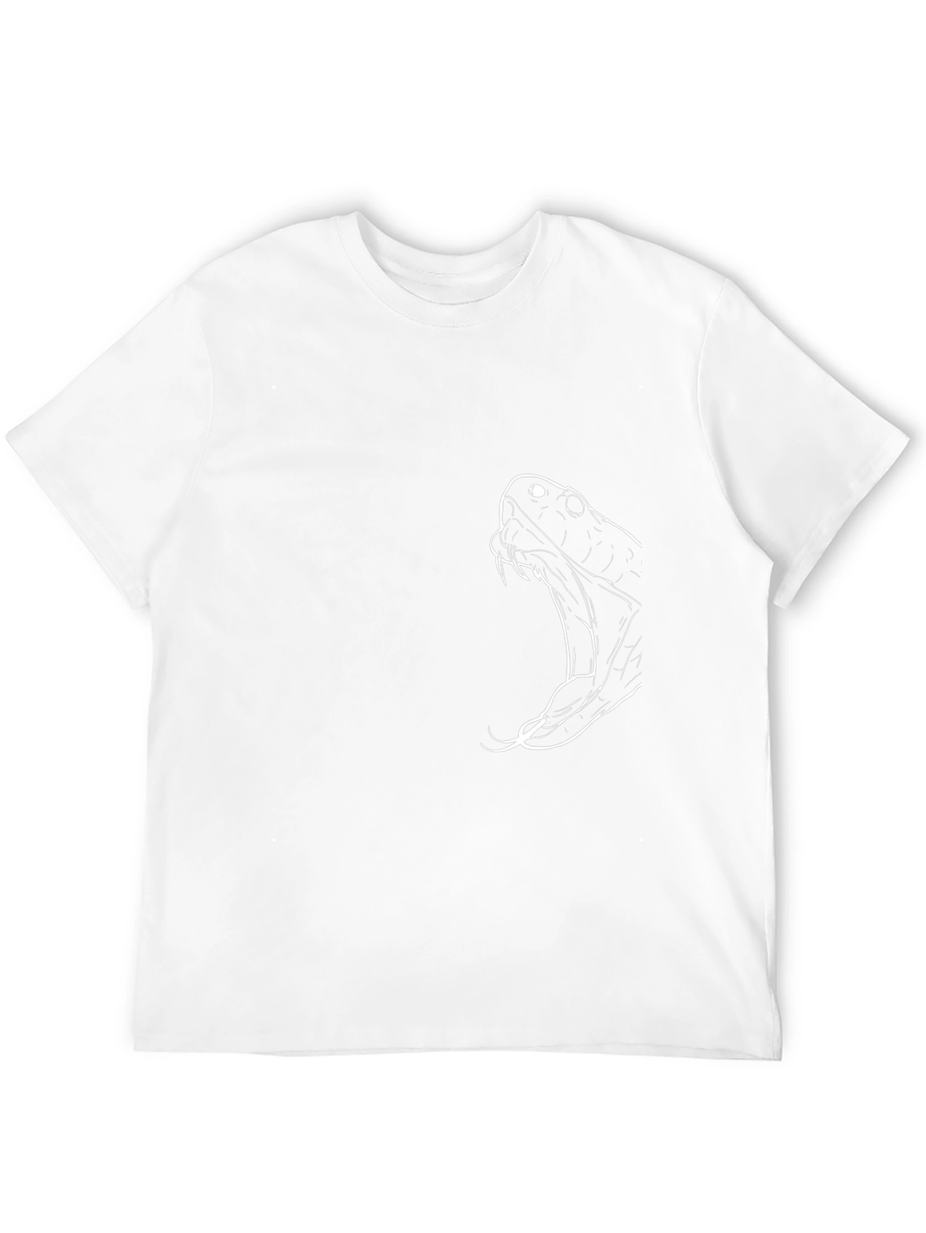 Mens Black T-Shirt with Snake Graphic