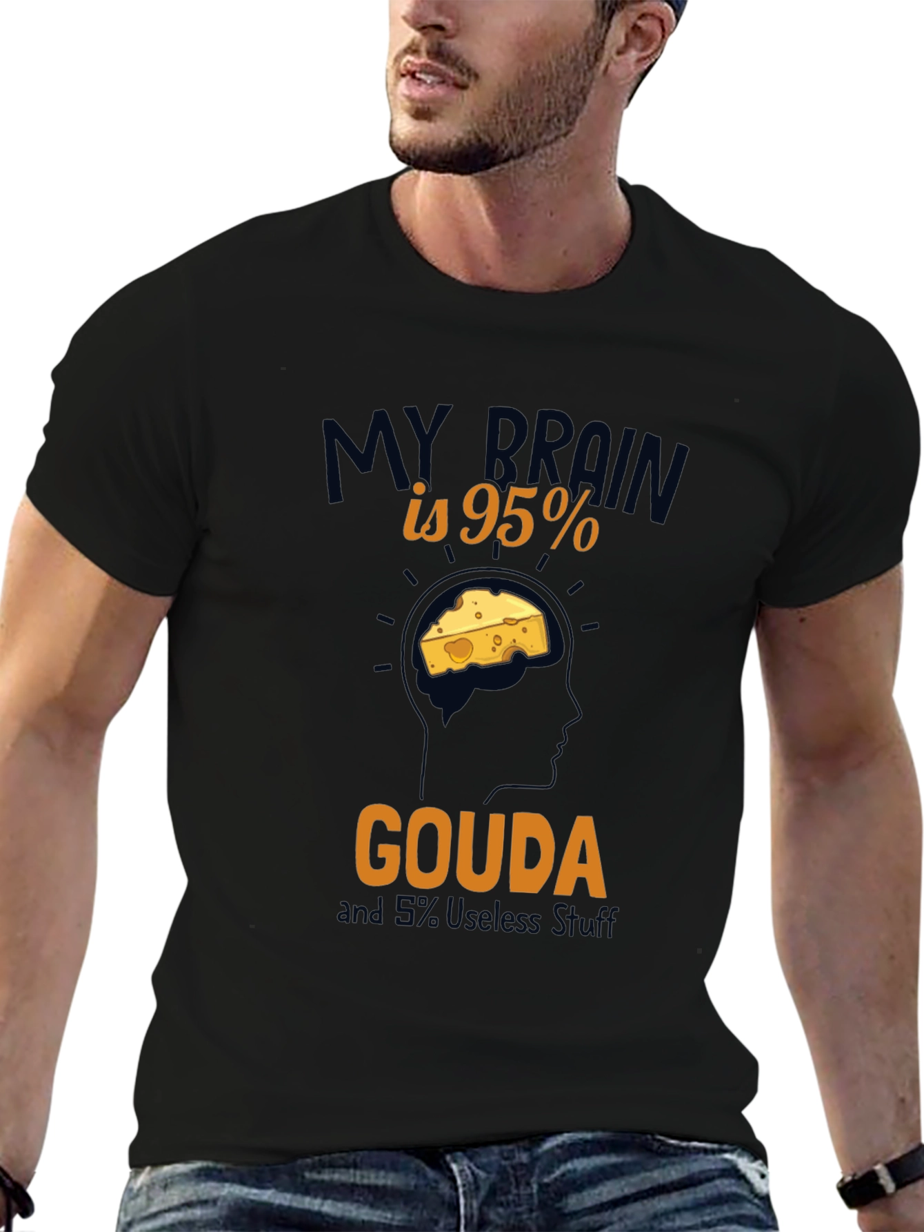 Gouda Brain T-Shirt - Funny Cheese Lover Tee