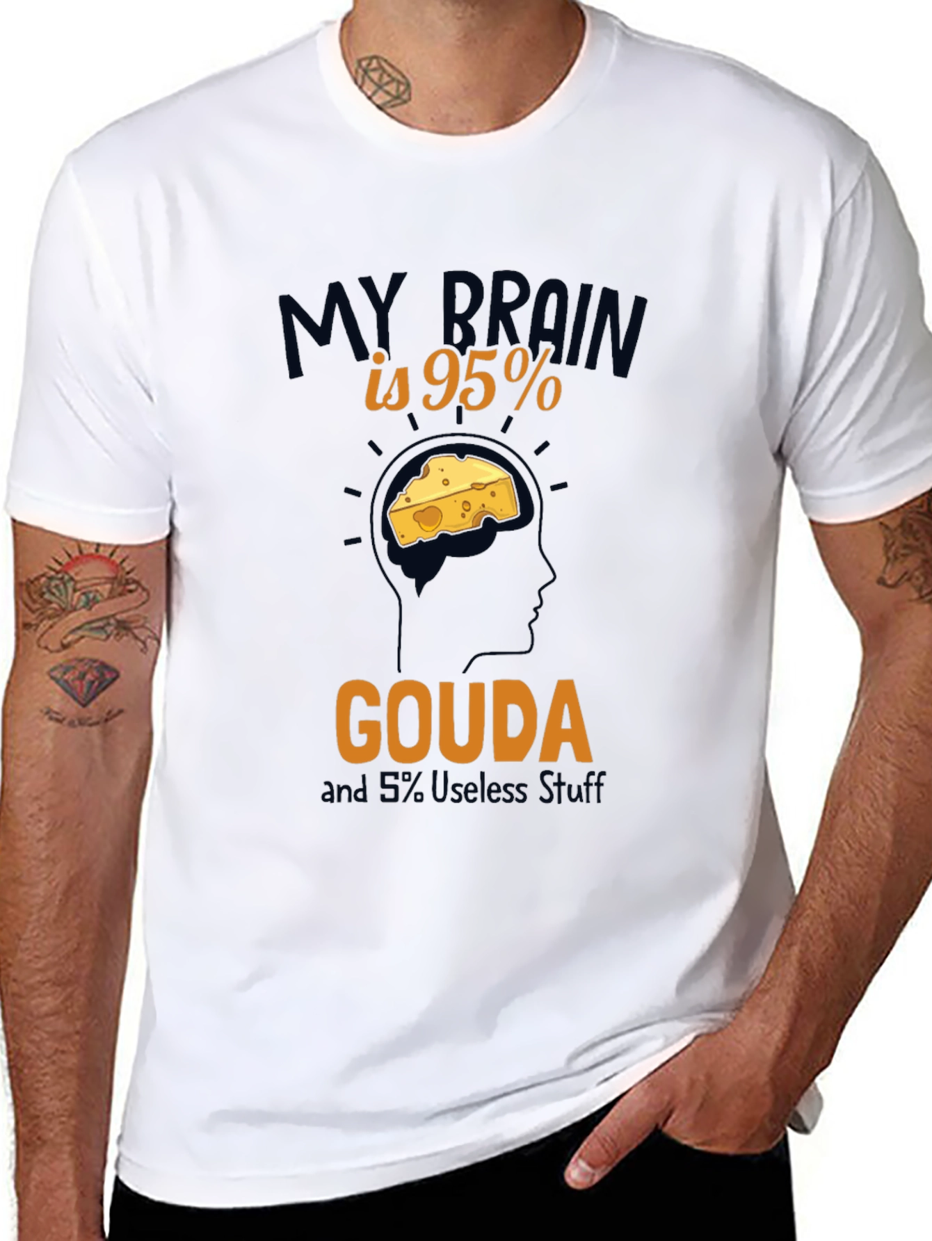 Gouda Brain T-Shirt - Funny Cheese Lover Tee