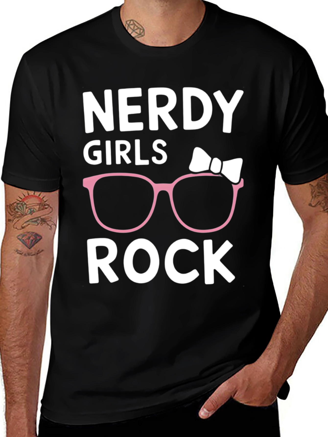 Nerdy Girls Rock Graphic Tee - Black T-Shirt