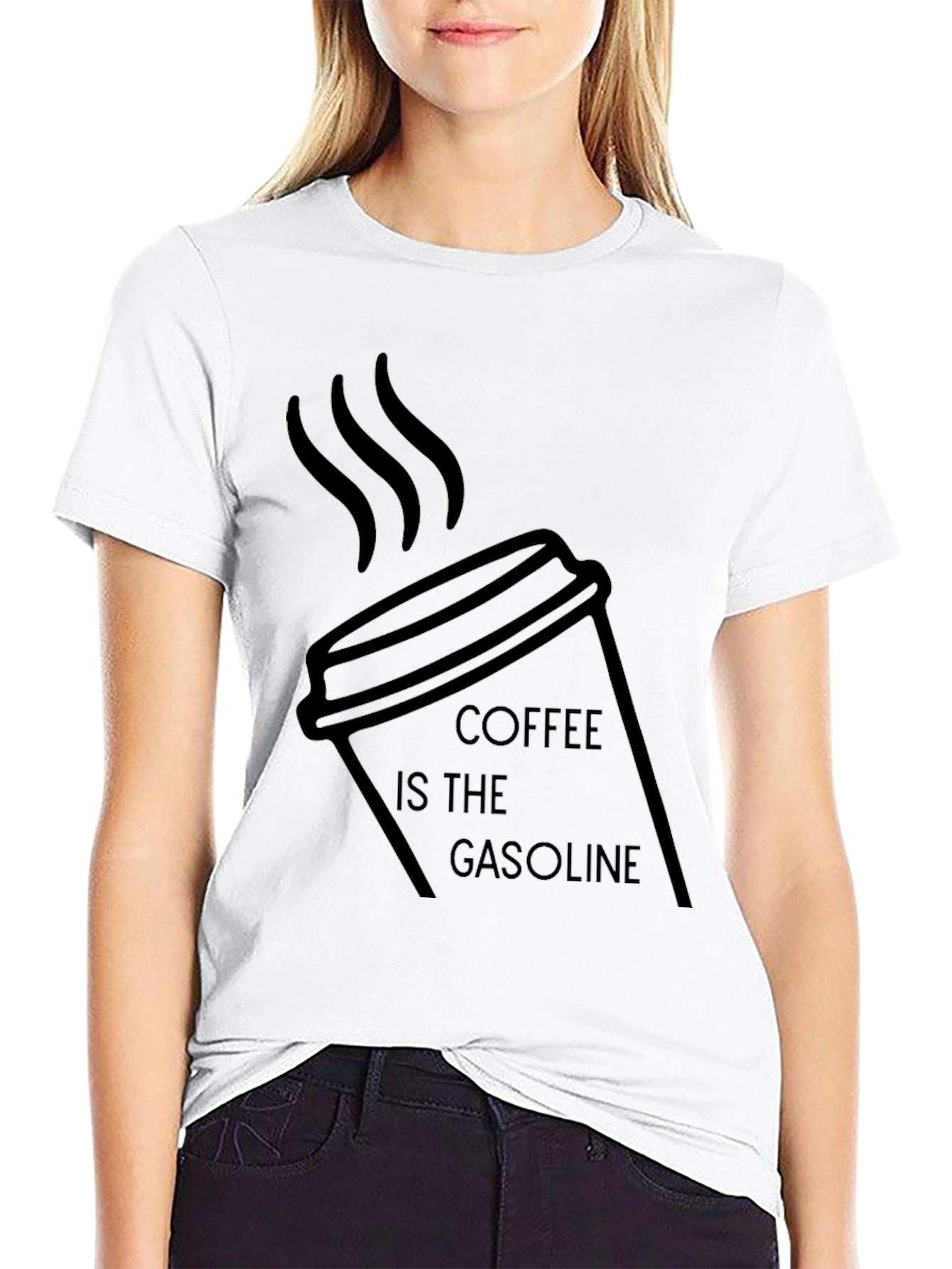 Coffee is the Gasoline Black Graphic Tee