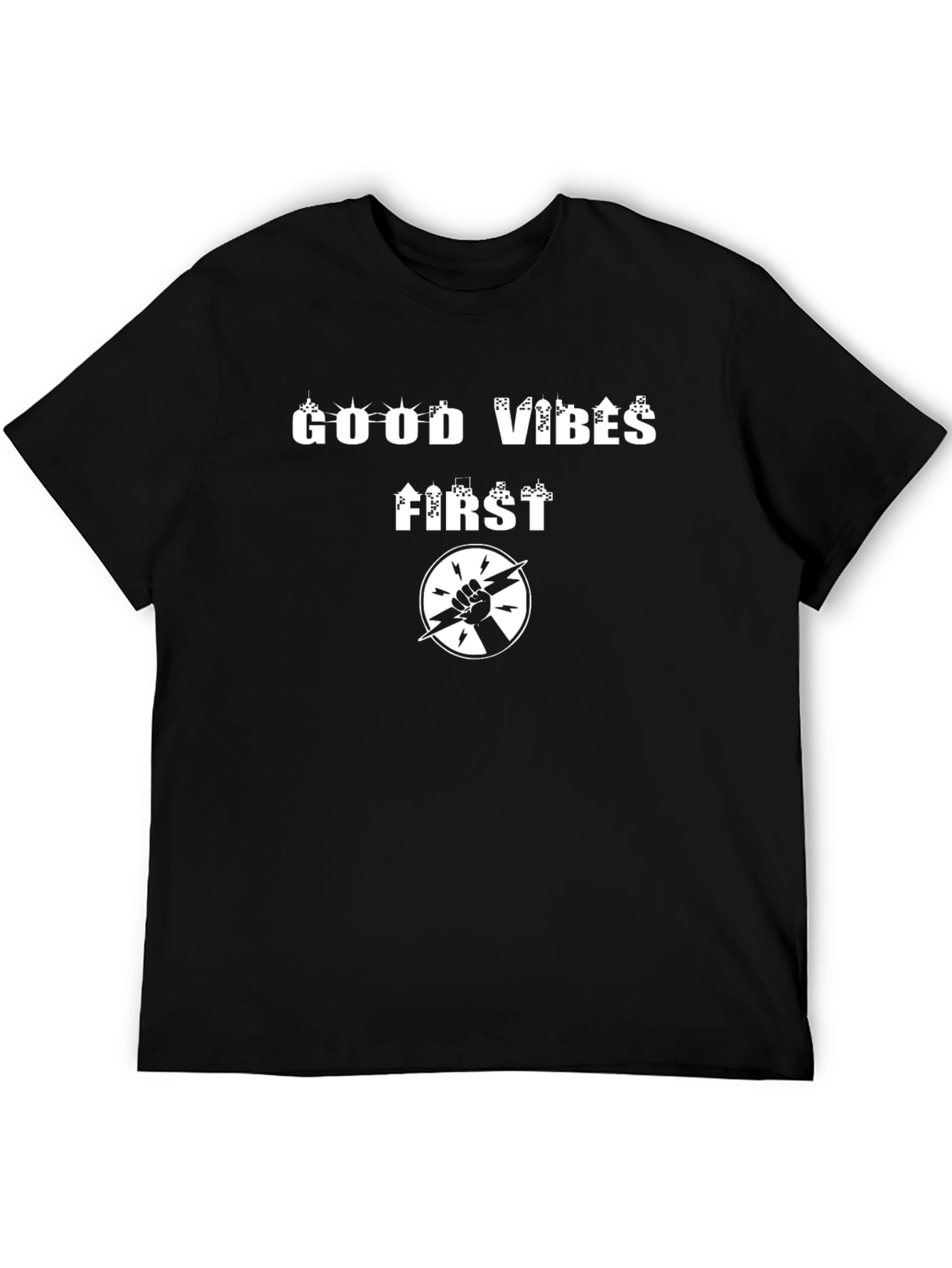 Good Vibes First Graphic T-Shirt - Black Cotton Tee