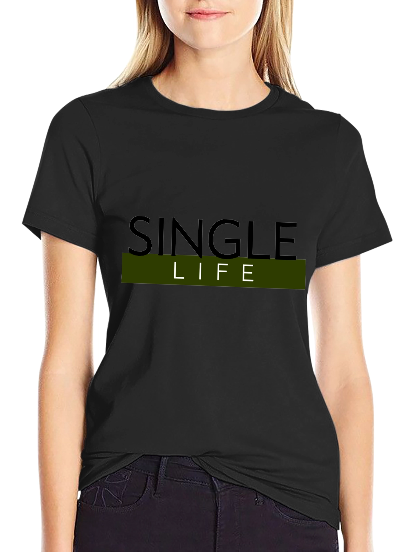 Single Life Black Graphic Tee